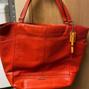 Coach orange leather bag